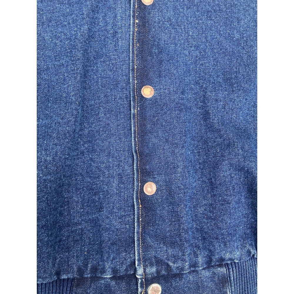 Vintage Diner Jean Jacket Mens Large L Blue Denim Varsity Cotton USA Made 90s - Picture 7 of 13